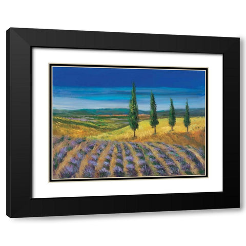 Field of lavender Black Modern Wood Framed Art Print with Double Matting by Paleta, Anna