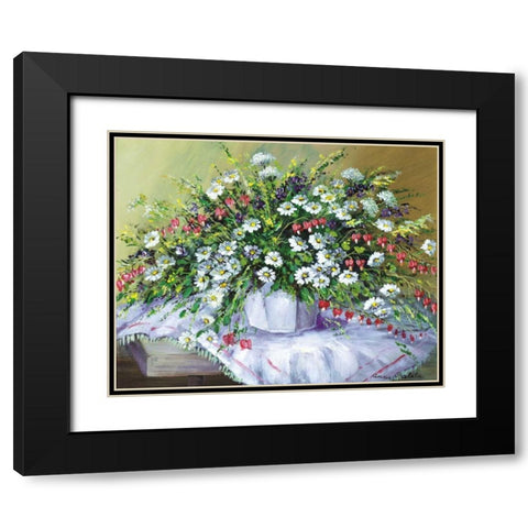 Colourful table I Black Modern Wood Framed Art Print with Double Matting by Paleta, Anna