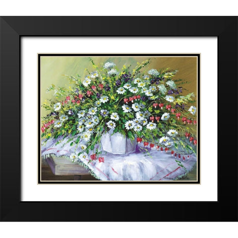 Colourful table I Black Modern Wood Framed Art Print with Double Matting by Paleta, Anna