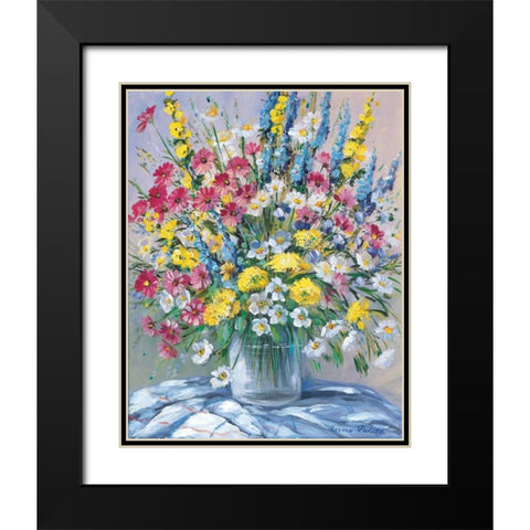 Cheerful flowers I Black Modern Wood Framed Art Print with Double Matting by Paleta, Anna
