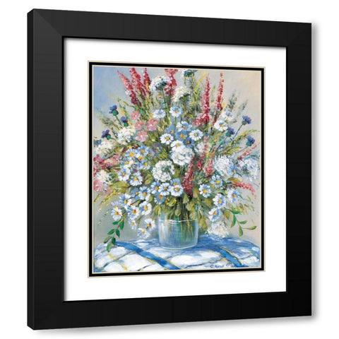 Cheerful flowers II Black Modern Wood Framed Art Print with Double Matting by Paleta, Anna