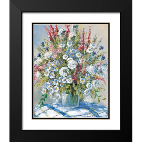 Cheerful flowers II Black Modern Wood Framed Art Print with Double Matting by Paleta, Anna