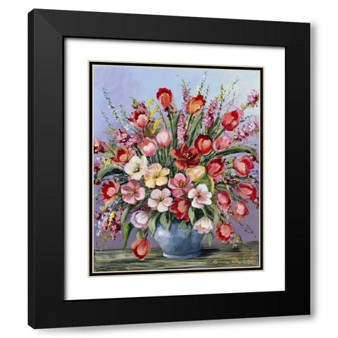 Red Classi bouqet Black Modern Wood Framed Art Print with Double Matting by Paleta, Anna
