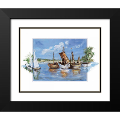 Peaceful scene Black Modern Wood Framed Art Print with Double Matting by Schottler, Katharina