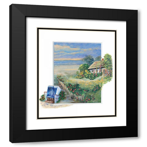 Path to the beach Black Modern Wood Framed Art Print with Double Matting by Schottler, Katharina