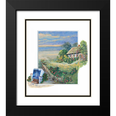 Path to the beach Black Modern Wood Framed Art Print with Double Matting by Schottler, Katharina