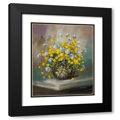 Basket in yellow Black Modern Wood Framed Art Print with Double Matting by Schottler, Katharina