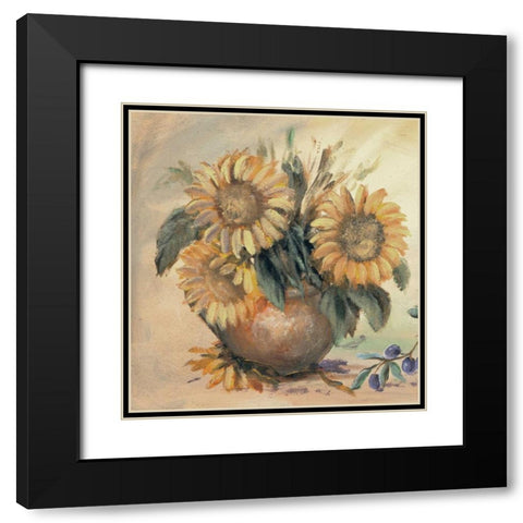 Sunflower bouquet ll Black Modern Wood Framed Art Print with Double Matting by Schottler, Katharina