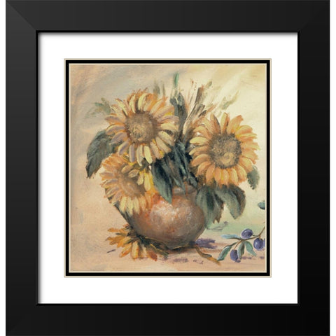 Sunflower bouquet ll Black Modern Wood Framed Art Print with Double Matting by Schottler, Katharina