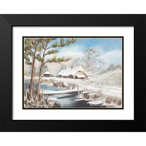 Winter II Black Modern Wood Framed Art Print with Double Matting by Schottler, Katharina