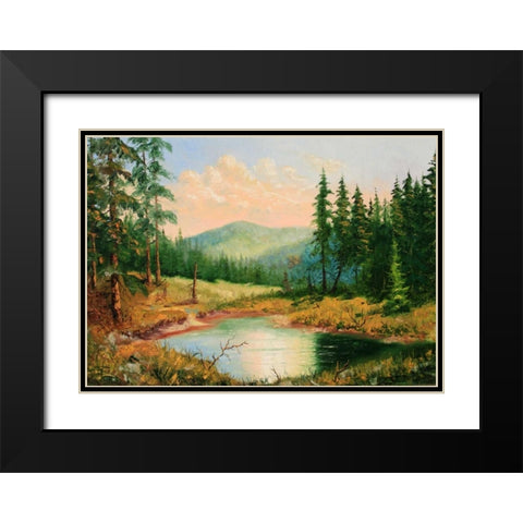 Gornoe Ozero Black Modern Wood Framed Art Print with Double Matting by Vlagyislav, Najgyonov
