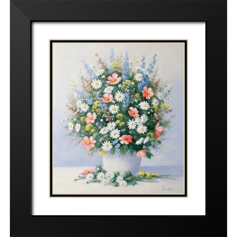 Bouquet in pink Black Modern Wood Framed Art Print with Double Matting by Motz, Peter