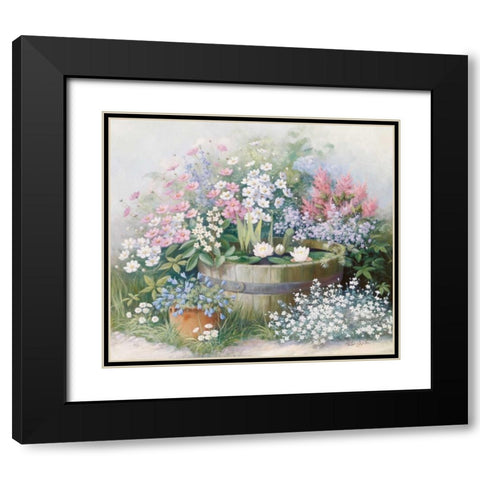 Water-lilies Black Modern Wood Framed Art Print with Double Matting by Motz, Peter
