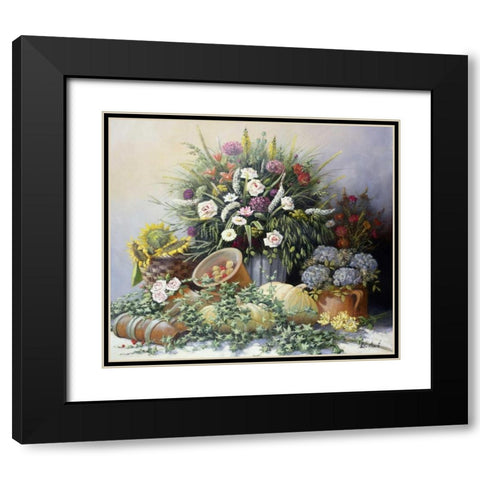 Pumpkins Black Modern Wood Framed Art Print with Double Matting by Motz, Peter