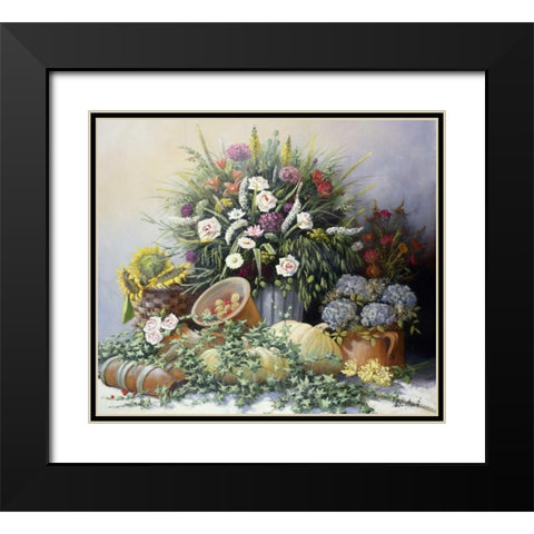 Pumpkins Black Modern Wood Framed Art Print with Double Matting by Motz, Peter