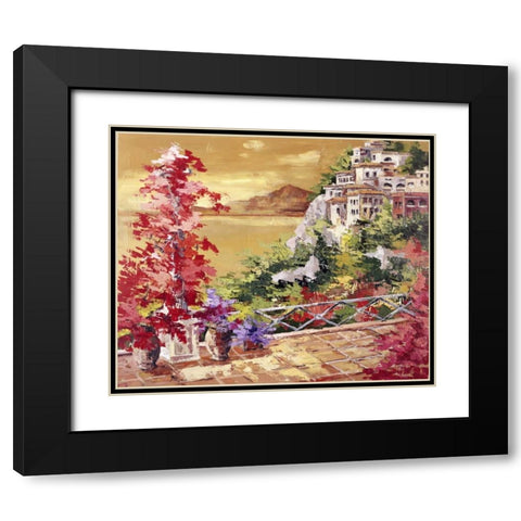 Colori caldi sul golfo Black Modern Wood Framed Art Print with Double Matting by di Viccaro, Roberto