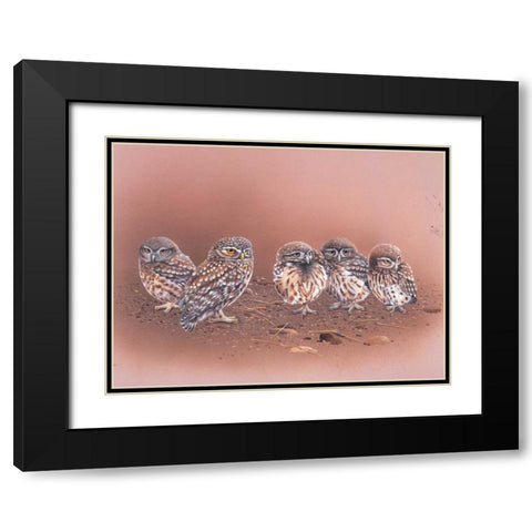 Birdy II Black Modern Wood Framed Art Print with Double Matting by Weenink, Ruud