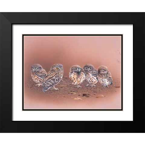 Birdy II Black Modern Wood Framed Art Print with Double Matting by Weenink, Ruud