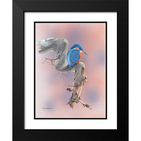 Birdy III Black Modern Wood Framed Art Print with Double Matting by Weenink, Ruud