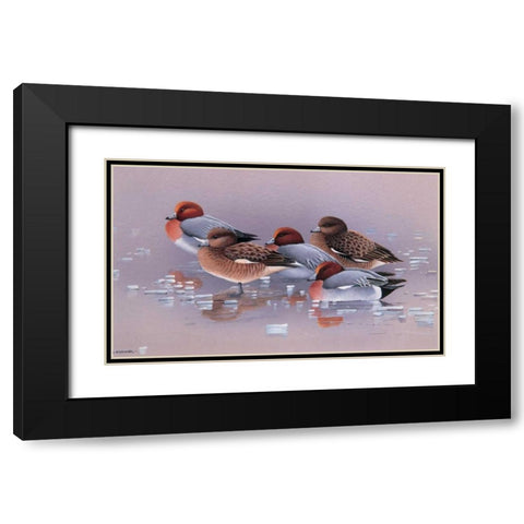 Chilly together Black Modern Wood Framed Art Print with Double Matting by Weenink, Ruud