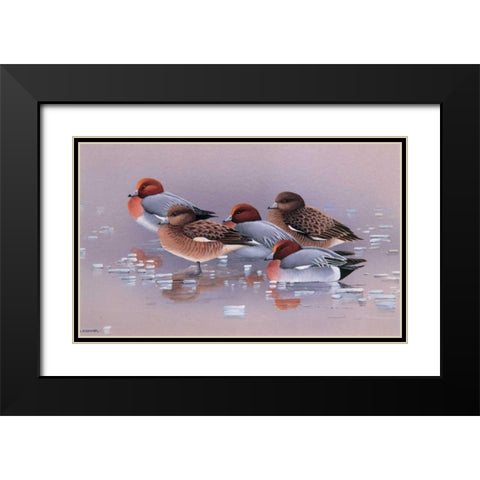 Chilly together Black Modern Wood Framed Art Print with Double Matting by Weenink, Ruud