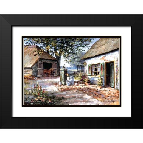 The farm Black Modern Wood Framed Art Print with Double Matting by Withaar, Reint