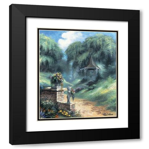 Backgarden II Black Modern Wood Framed Art Print with Double Matting by Withaar, Reint