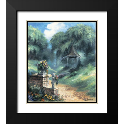 Backgarden II Black Modern Wood Framed Art Print with Double Matting by Withaar, Reint