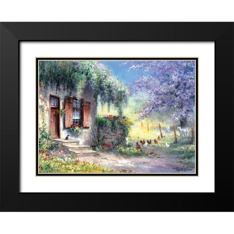 Unexpected visitors Black Modern Wood Framed Art Print with Double Matting by Withaar, Reint