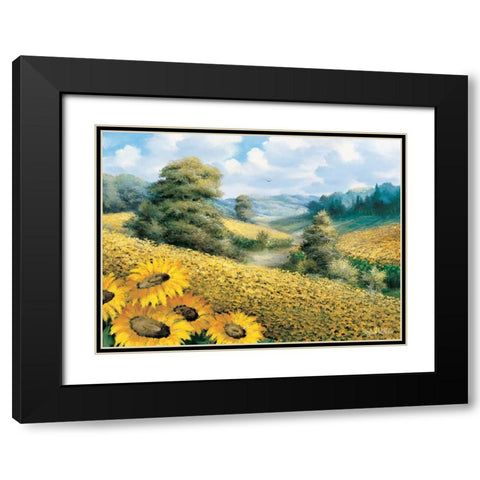 Sunflower hill Black Modern Wood Framed Art Print with Double Matting by Withaar, Reint