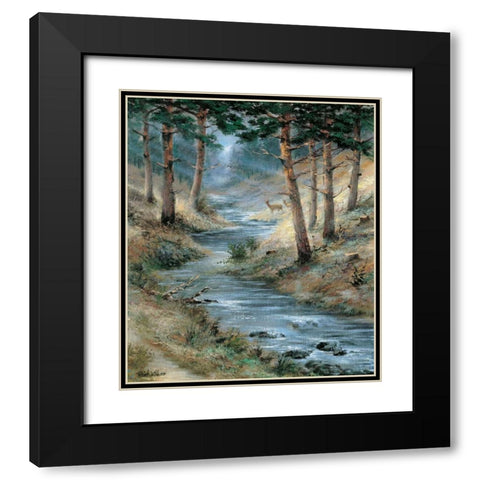 Deep in the forest Black Modern Wood Framed Art Print with Double Matting by Withaar, Reint