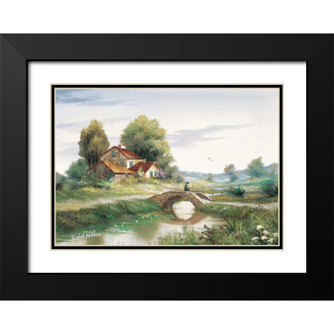 The bridge Black Modern Wood Framed Art Print with Double Matting by Withaar, Reint