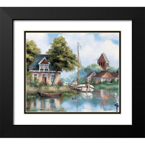 Back home Black Modern Wood Framed Art Print with Double Matting by Withaar, Reint