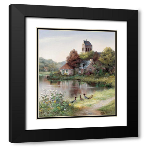 Lovely day Black Modern Wood Framed Art Print with Double Matting by Withaar, Reint