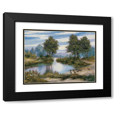 Peace in the valley Black Modern Wood Framed Art Print with Double Matting by Withaar, Reint