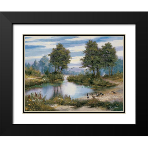 Peace in the valley Black Modern Wood Framed Art Print with Double Matting by Withaar, Reint