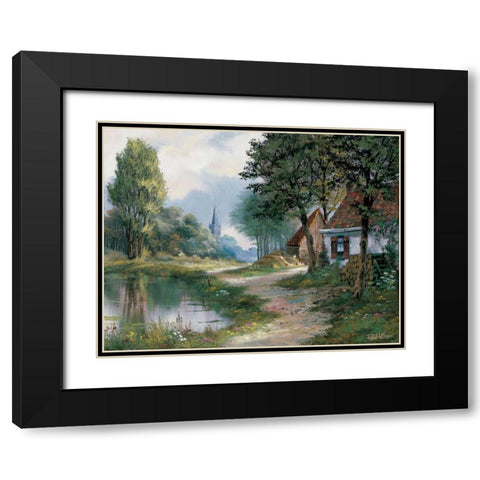 Path of peace Black Modern Wood Framed Art Print with Double Matting by Withaar, Reint