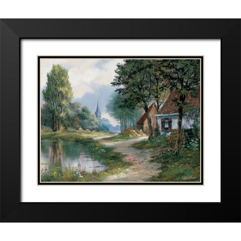 Path of peace Black Modern Wood Framed Art Print with Double Matting by Withaar, Reint