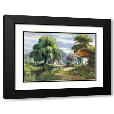 Streams of joy Black Modern Wood Framed Art Print with Double Matting by Withaar, Reint
