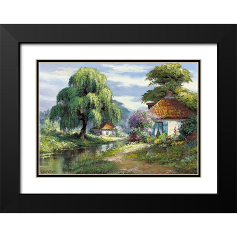 Streams of joy Black Modern Wood Framed Art Print with Double Matting by Withaar, Reint