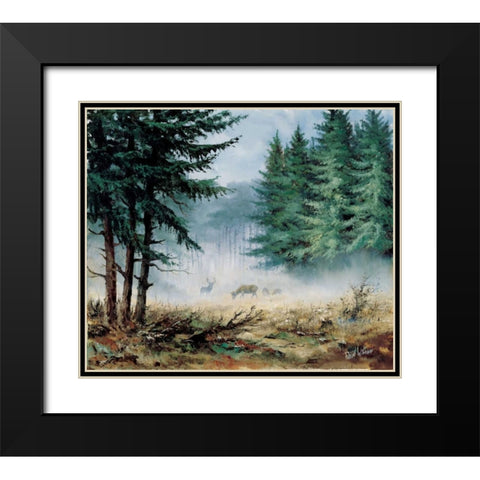 Morning in mist Black Modern Wood Framed Art Print with Double Matting by Withaar, Reint
