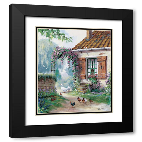 The farmers courtyard Black Modern Wood Framed Art Print with Double Matting by Withaar, Reint