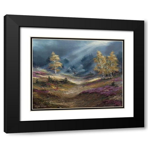 The deer noticed us Black Modern Wood Framed Art Print with Double Matting by Withaar, Reint