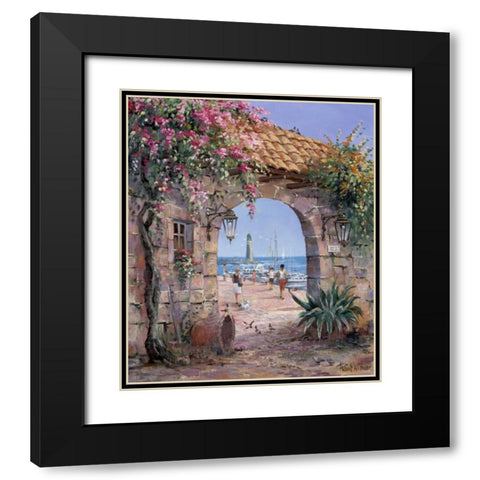 Beach Black Modern Wood Framed Art Print with Double Matting by Withaar, Reint