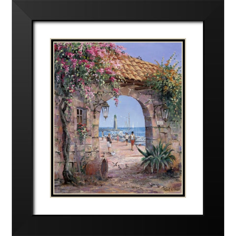 Beach Black Modern Wood Framed Art Print with Double Matting by Withaar, Reint
