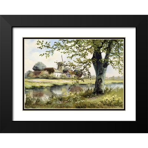 Classic tense Black Modern Wood Framed Art Print with Double Matting by Withaar, Reint
