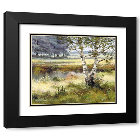 Farmhouse Black Modern Wood Framed Art Print with Double Matting by Withaar, Reint