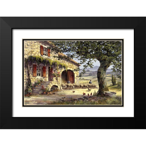 Farmhouse II Black Modern Wood Framed Art Print with Double Matting by Withaar, Reint
