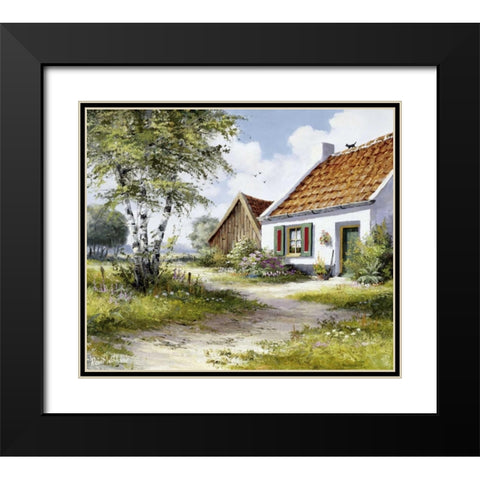 Sommer Black Modern Wood Framed Art Print with Double Matting by Withaar, Reint