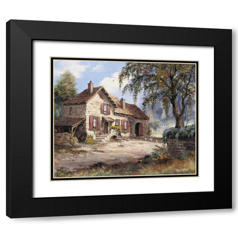 Peacefull Black Modern Wood Framed Art Print with Double Matting by Withaar, Reint